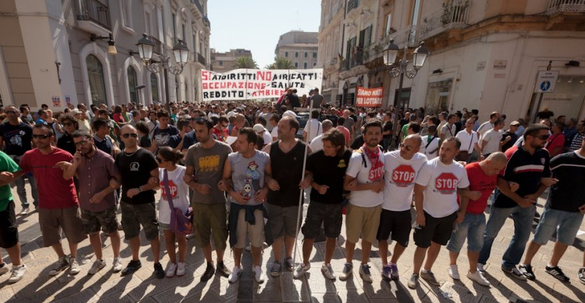 Protest auf den Straßen Tarantos